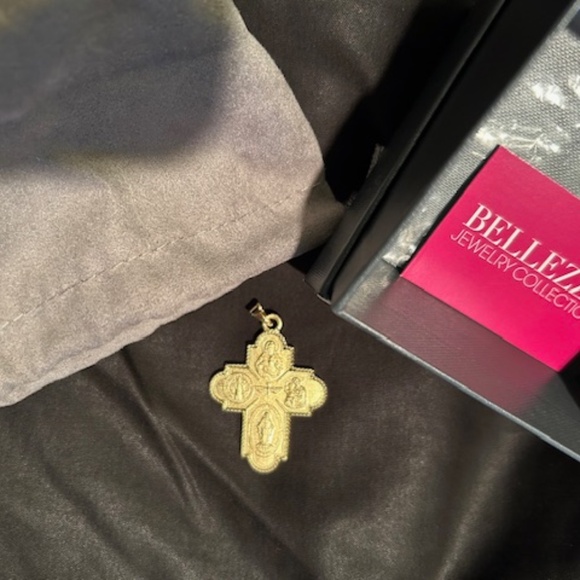 Bellezza Bronze Double-sided Diamond-cut Cross--NIB - Picture 9 of 15